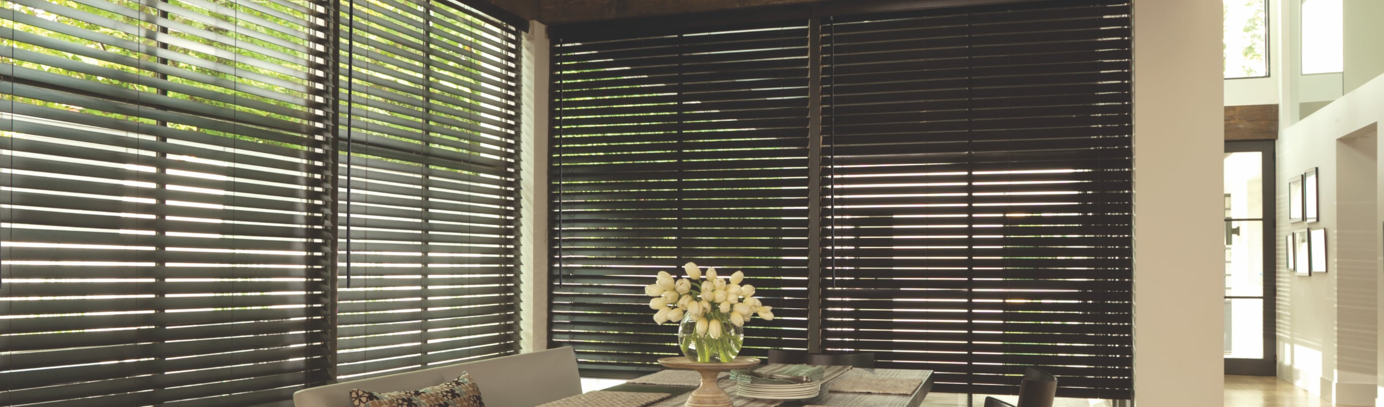 Blinds in a dining room